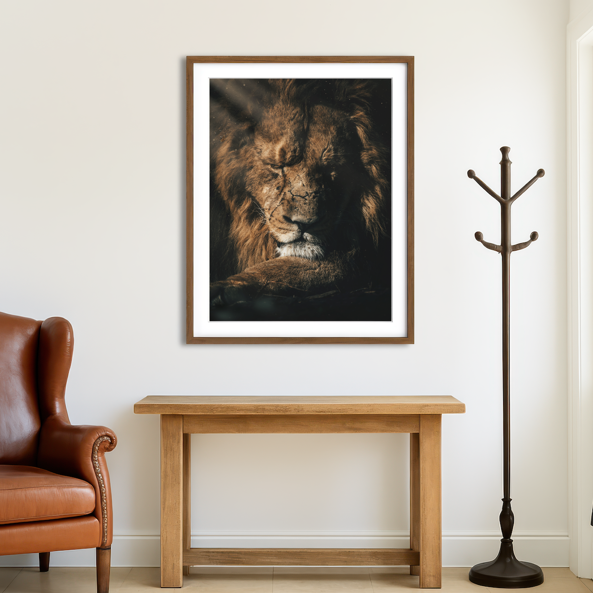 AUTO-MOCKUP ROOM | Lion Sleeping Wall Art