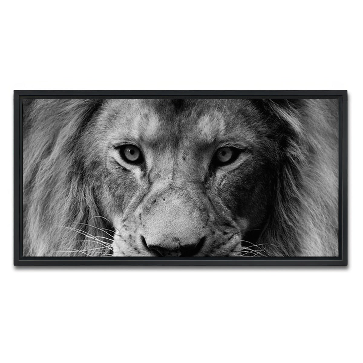 AUTO-MOCKUP WHITE | Lion | 1 Piece | Black Framed Canvas | group=2x1