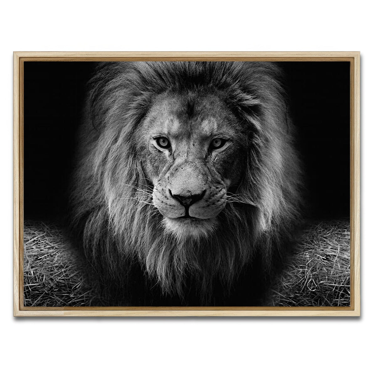 AUTO-MOCKUP WHITE | Lion head | 1 Piece | Natural Framed Canvas | group=4x3