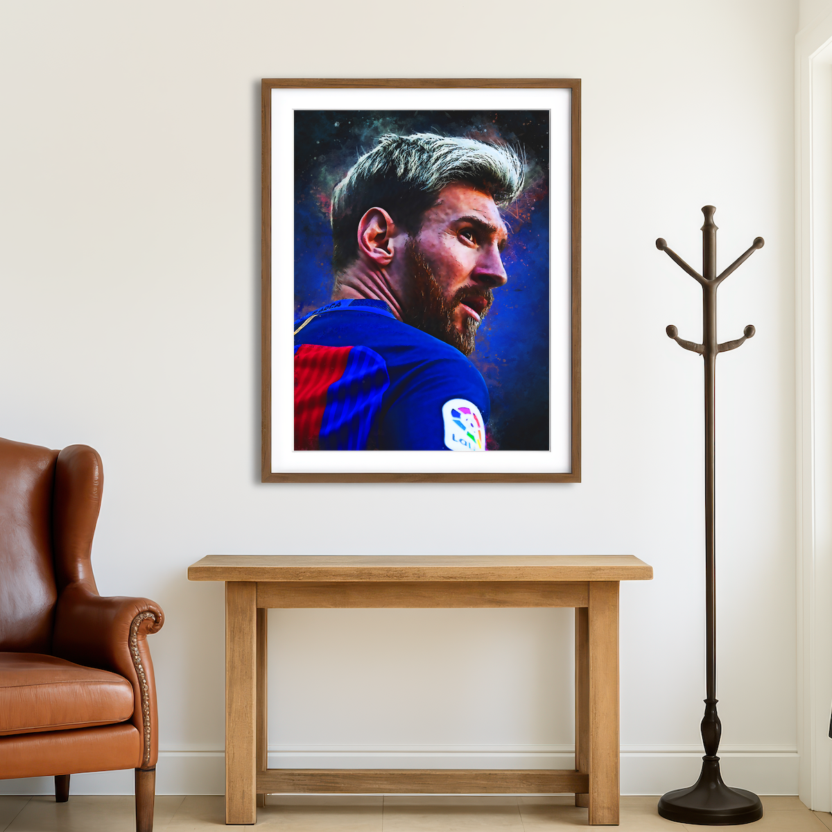 AUTO-MOCKUP ROOM | Lionel Messi Painting Wall Art