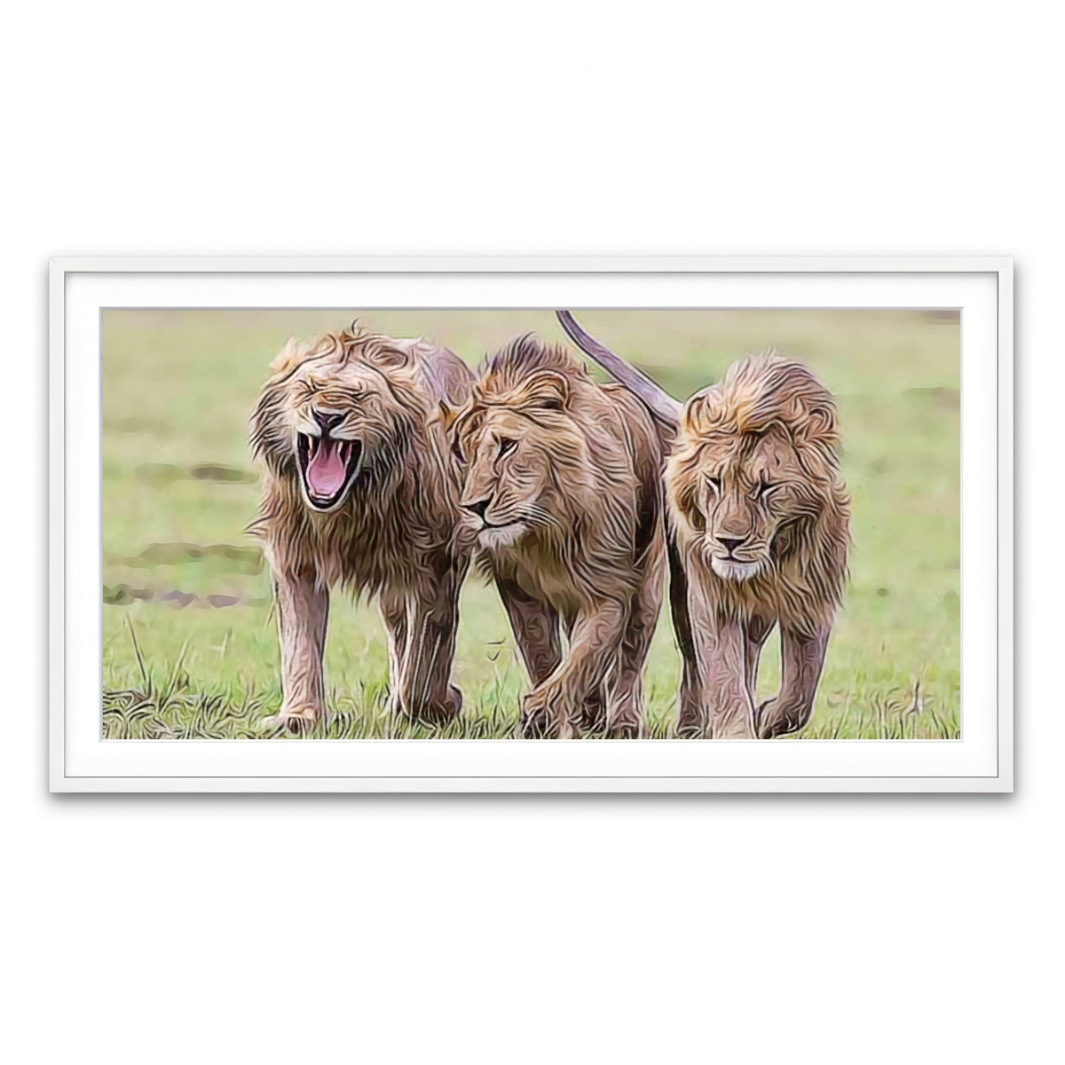 Framed Print 2x1 White