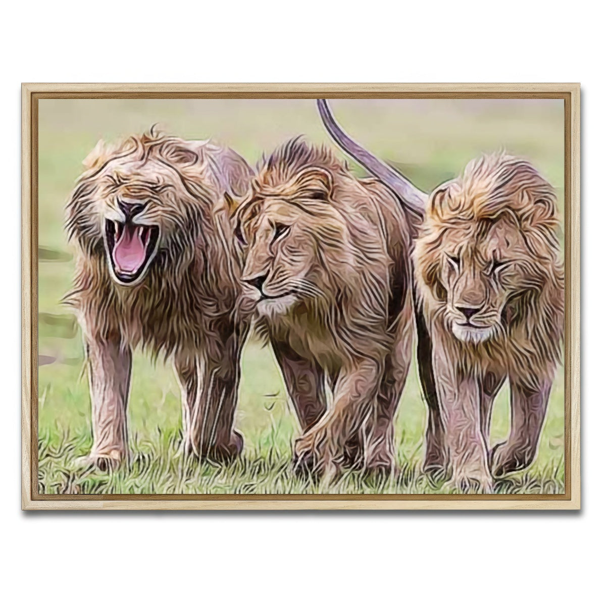 AUTO-MOCKUP WHITE | Lions Art | 1 Piece | Natural Framed Canvas | group=4x3