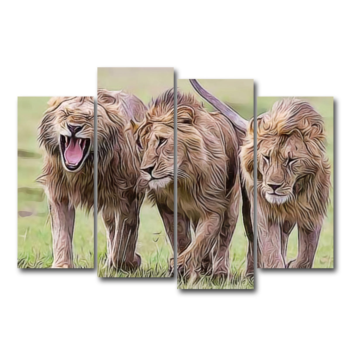 AUTO-MOCKUP WHITE | Lions Art | 4 Piece | Gallery Wrap Canvas | group=4_normal