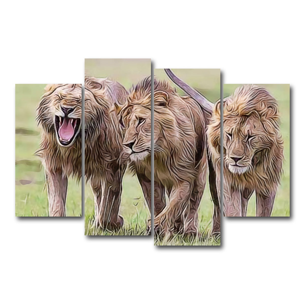 AUTO-MOCKUP WHITE | Lions Art | 4 Piece | Gallery Wrap Canvas | group=4_short