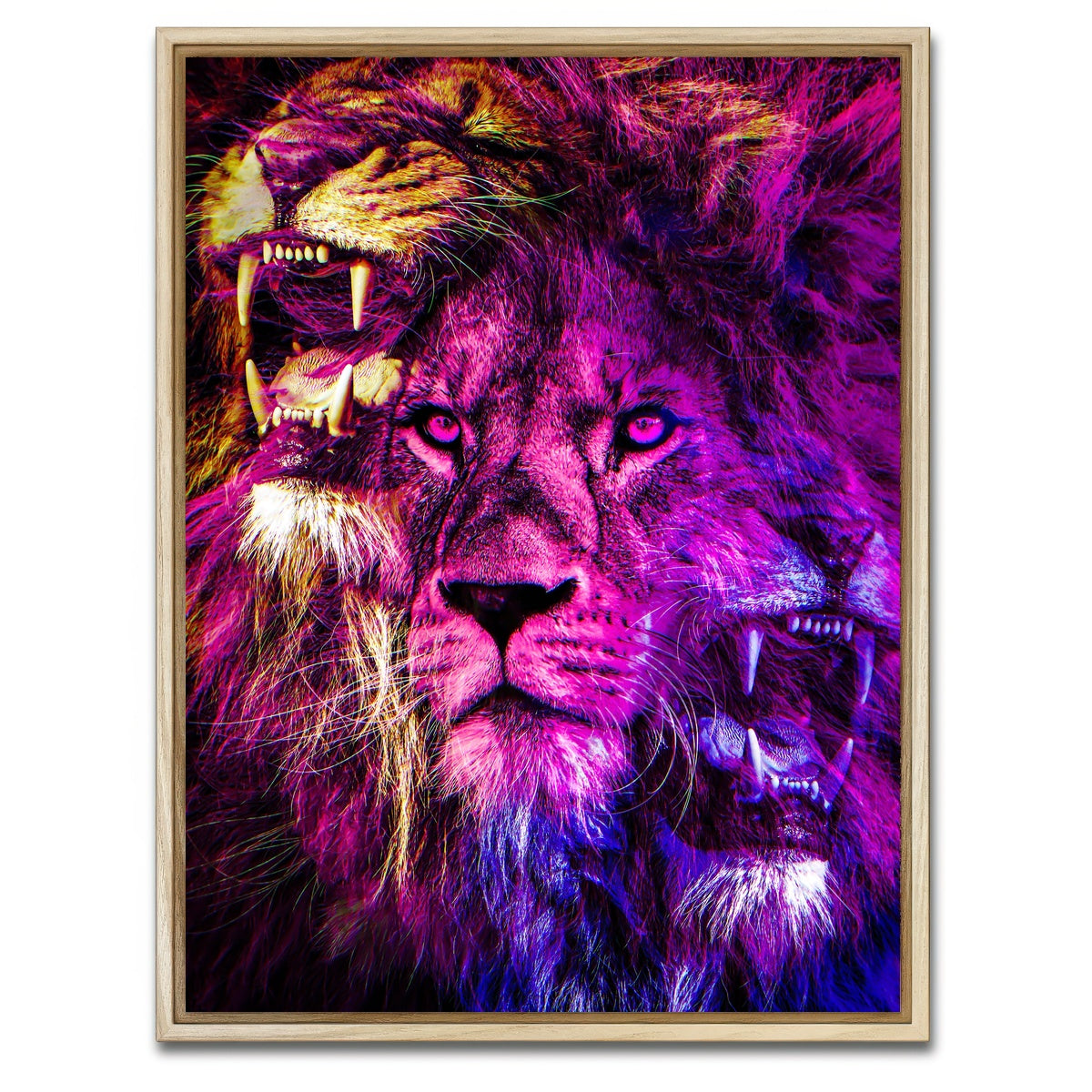 AUTO-MOCKUP WHITE | Lions | 1 Piece | Natural Framed Canvas | group=3x4