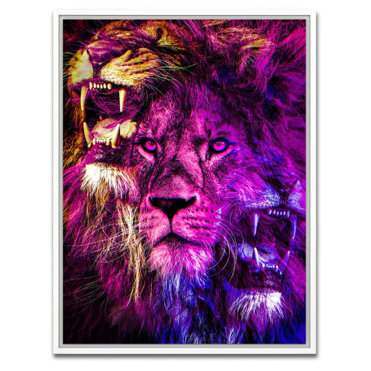 AUTO-MOCKUP WHITE | Lions | 1 Piece | White Framed Canvas | group=3x4