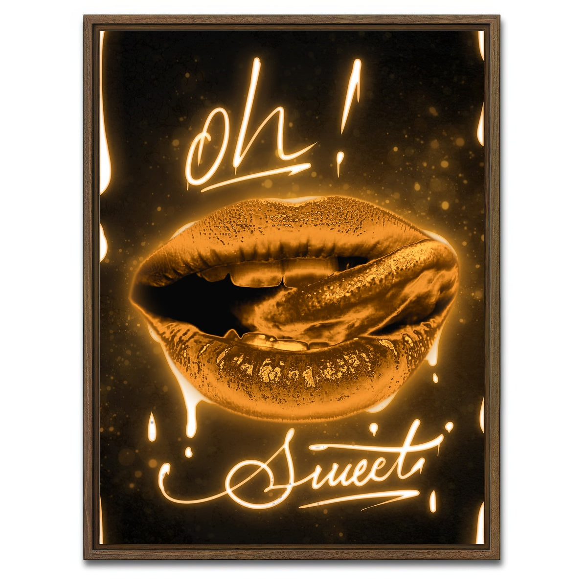 AUTO-MOCKUP WHITE | Lips | 1 Piece | Walnut Framed Canvas | group=3x4