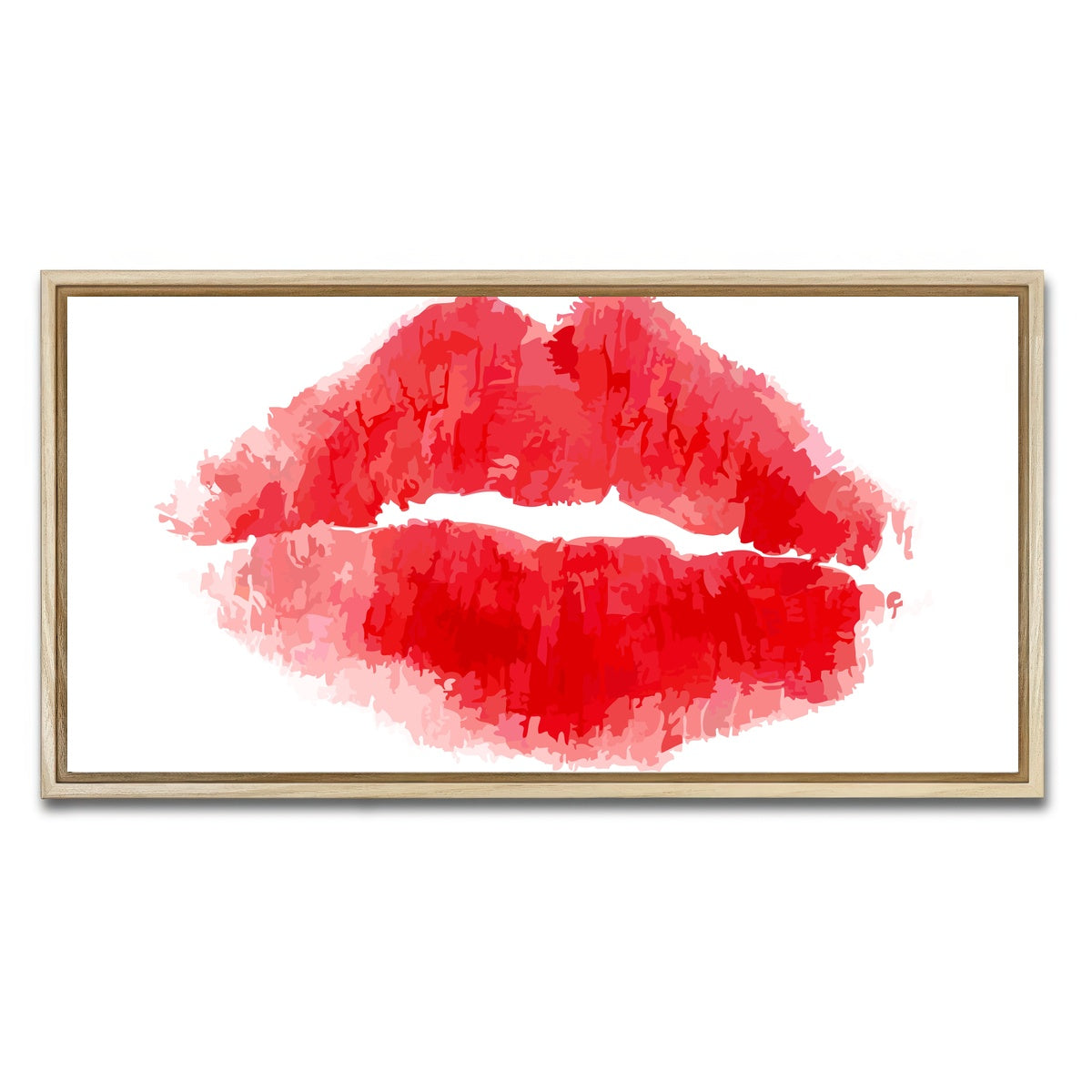 AUTO-MOCKUP WHITE | Lipstick Kiss | 1 Piece | Natural Framed Canvas | group=2x1