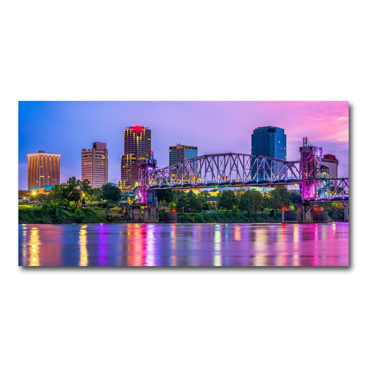AUTO-MOCKUP WHITE | Little Rock Skyline | 1 Piece | Gallery Wrap Canvas | group=2x1