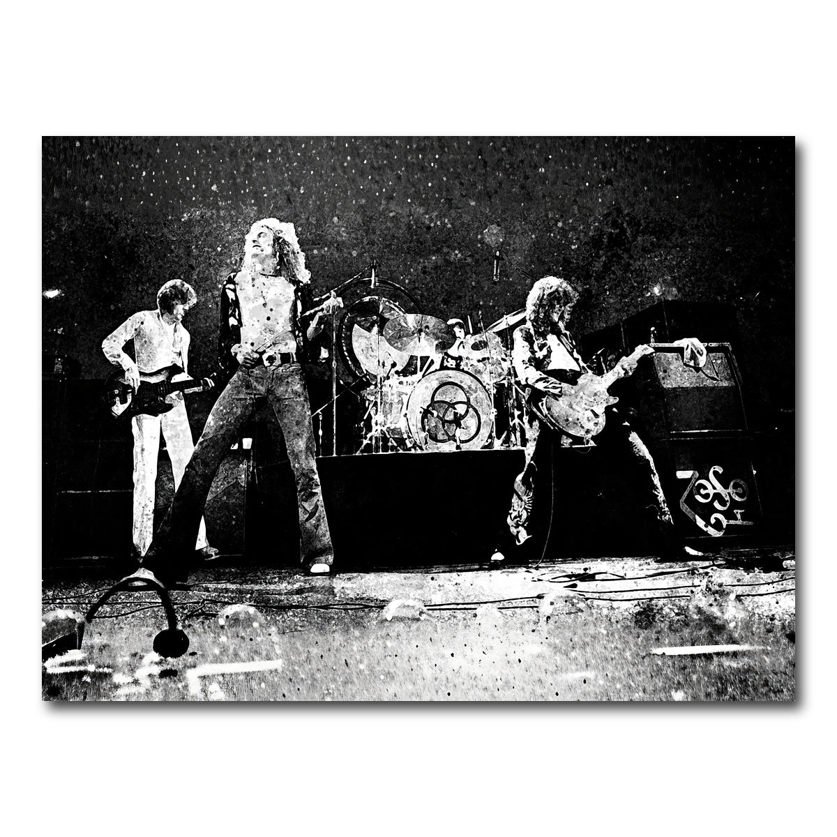 AUTO-MOCKUP WHITE | Live Led Zeppelin Grayscale | 1 Piece | Gallery Wrap Canvas | group=4x3