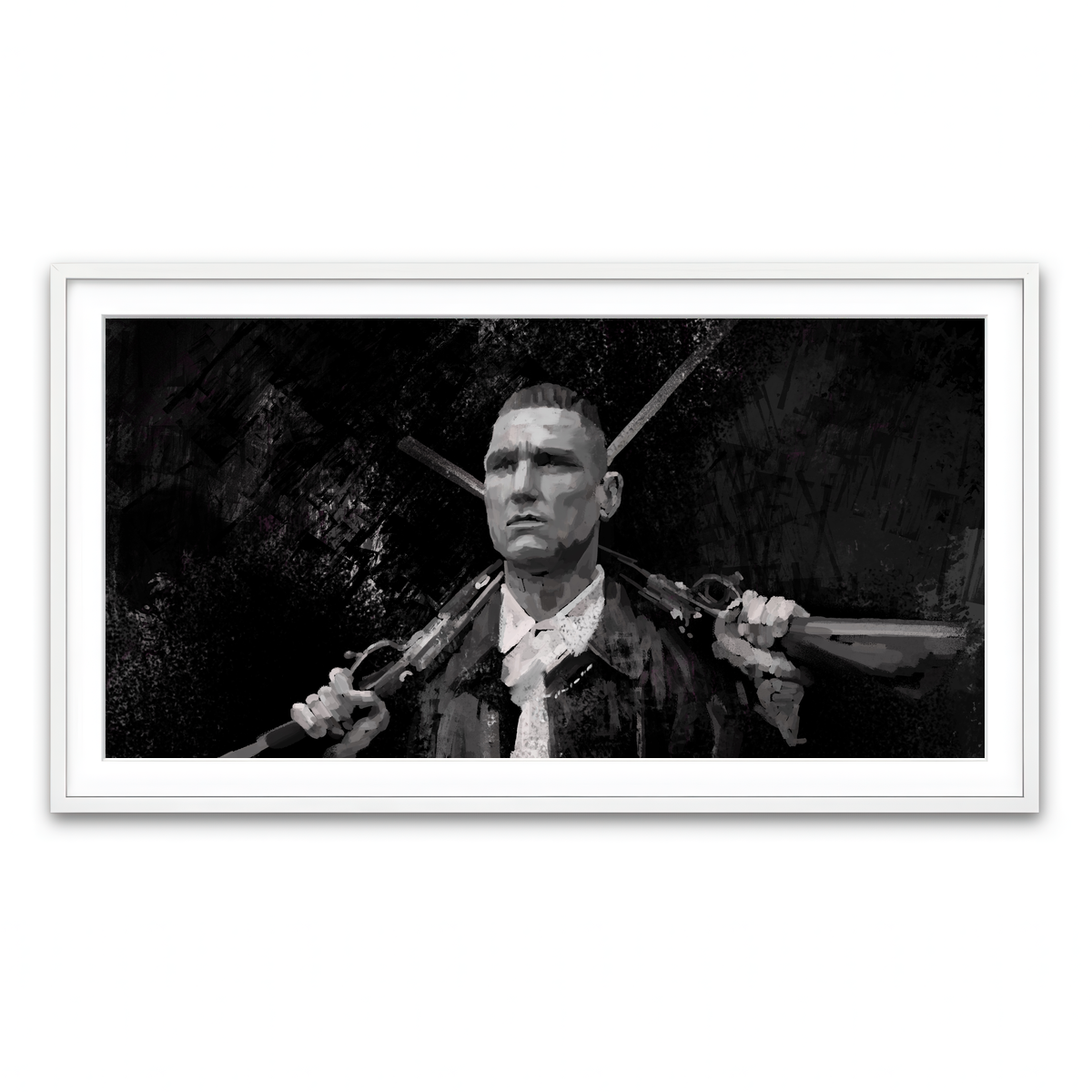 Framed Print 2x1 White