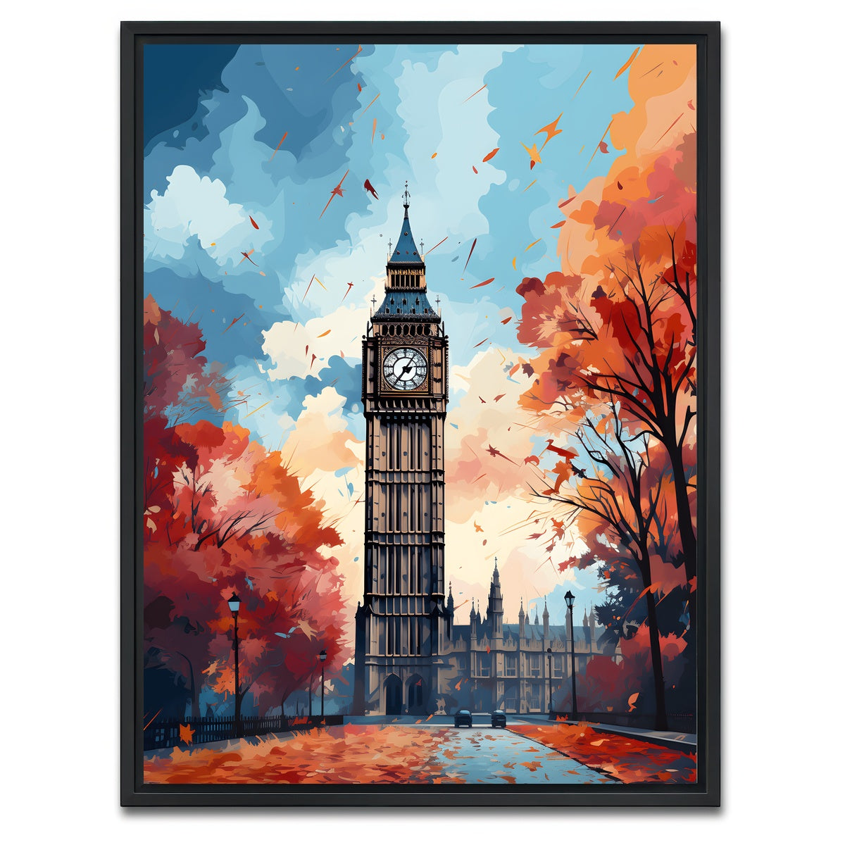 AUTO-MOCKUP WHITE | London - Big Ben | 1 Piece | Black Framed Canvas | group=3x4