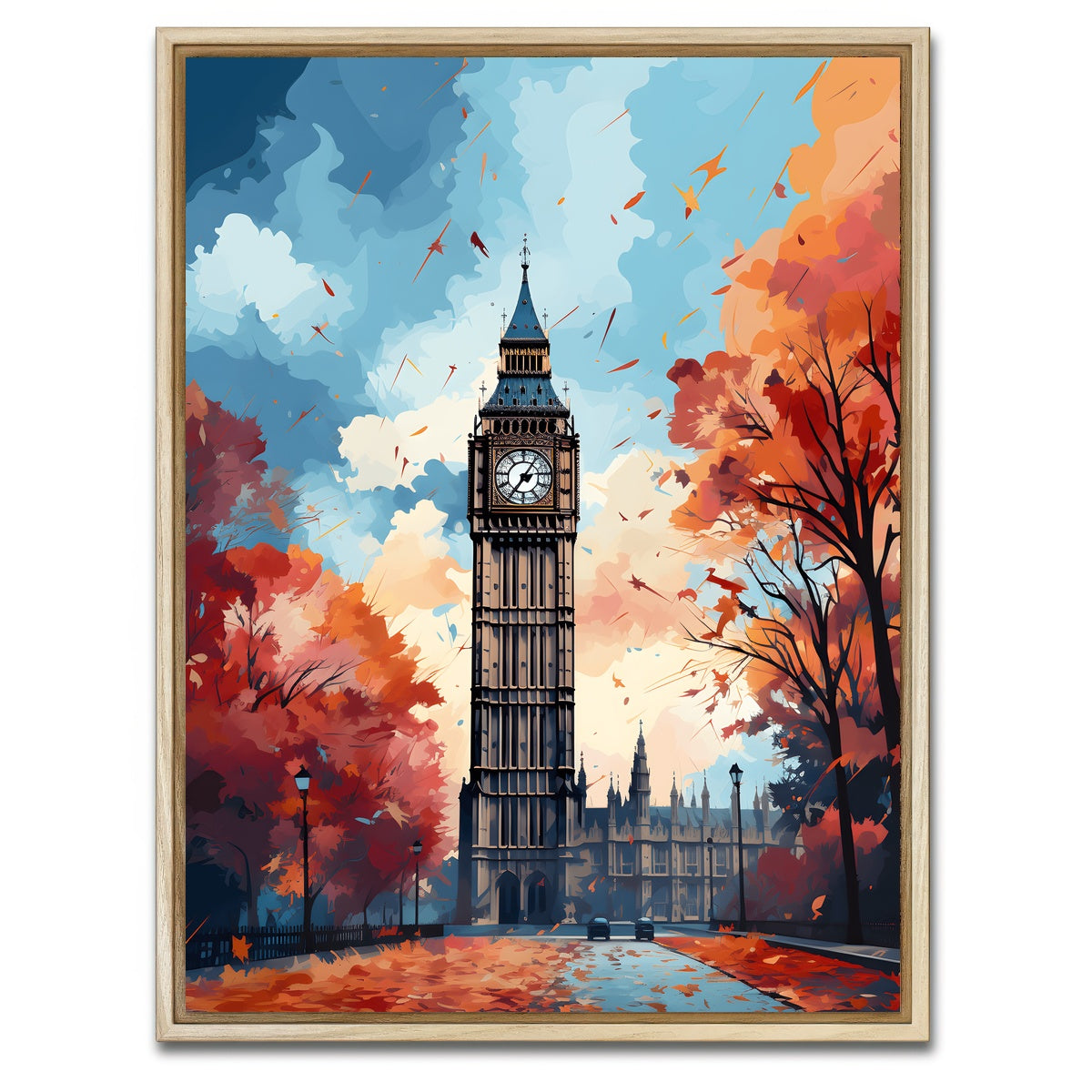 AUTO-MOCKUP WHITE | London - Big Ben | 1 Piece | Natural Framed Canvas | group=3x4