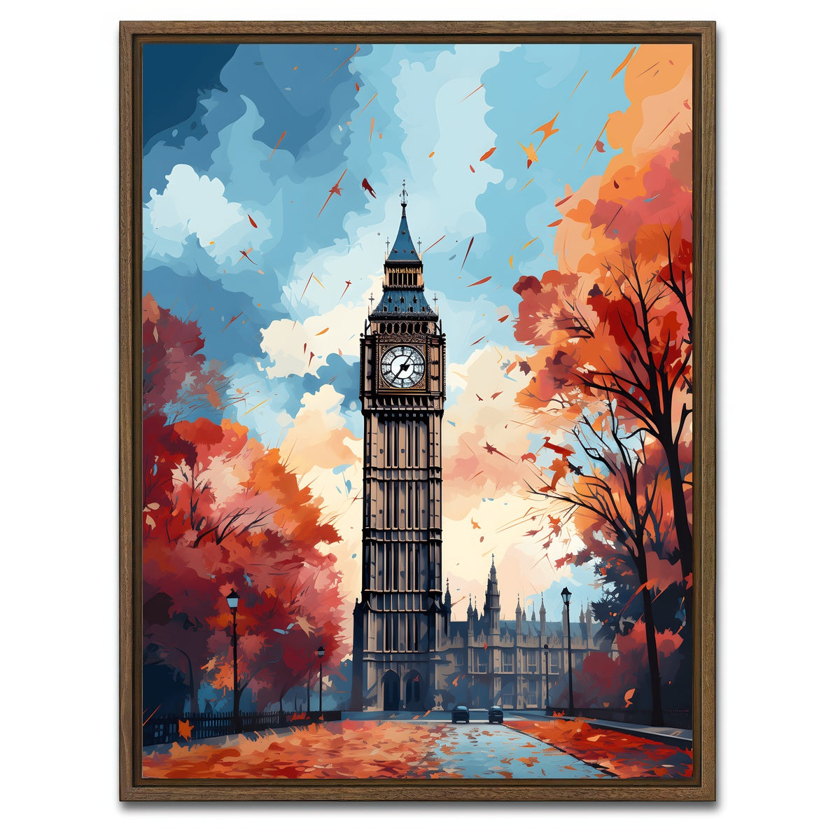 AUTO-MOCKUP WHITE | London - Big Ben | 1 Piece | Walnut Framed Canvas | group=3x4