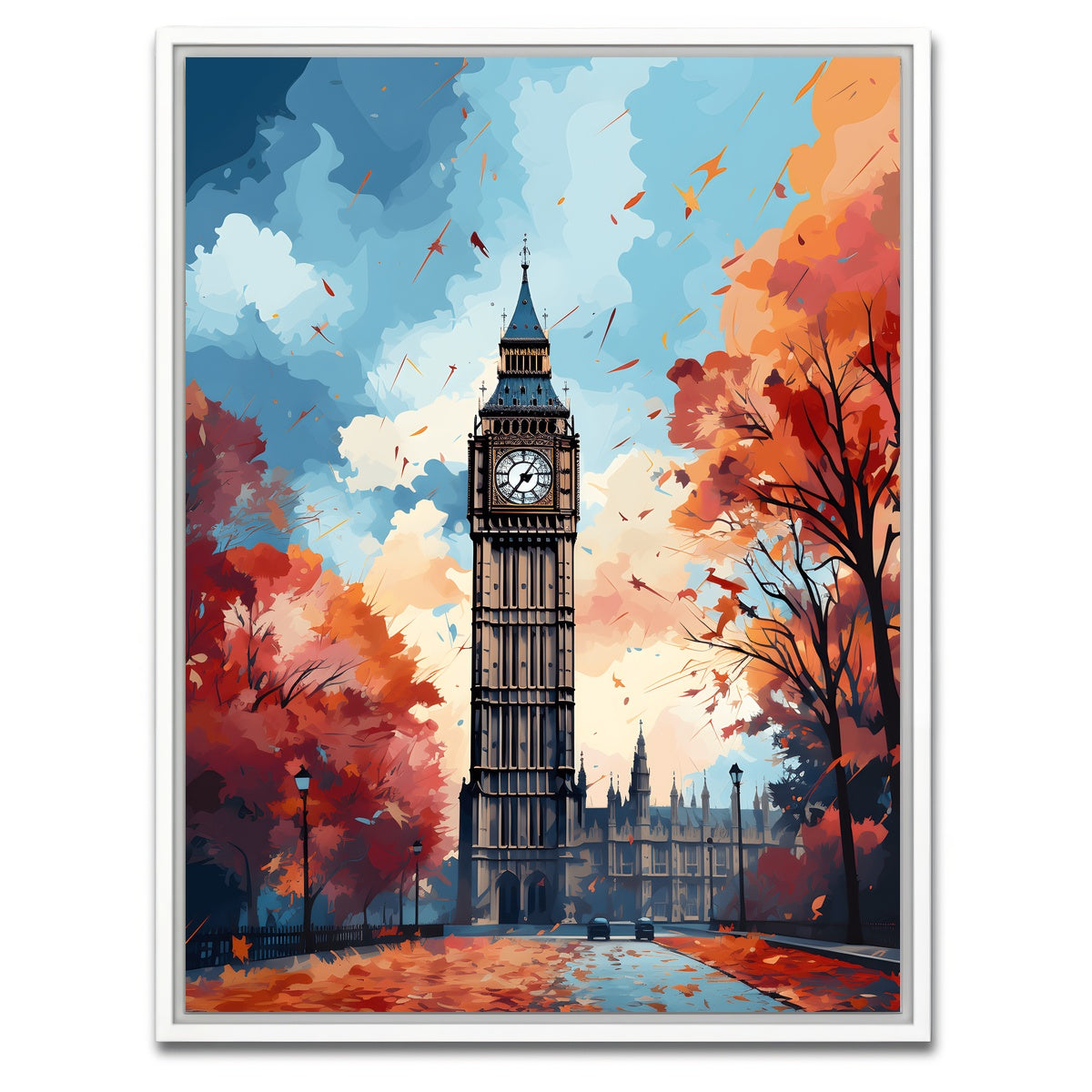 AUTO-MOCKUP WHITE | London - Big Ben | 1 Piece | White Framed Canvas | group=3x4