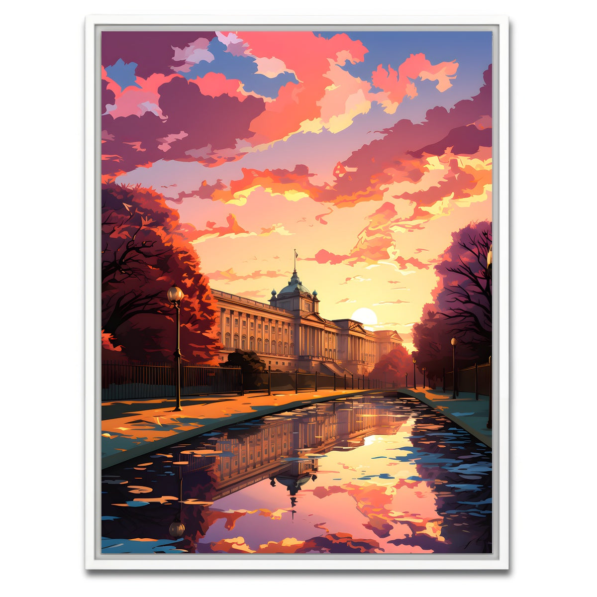AUTO-MOCKUP WHITE | London - Buckingham Palace | 1 Piece | White Framed Canvas | group=3x4