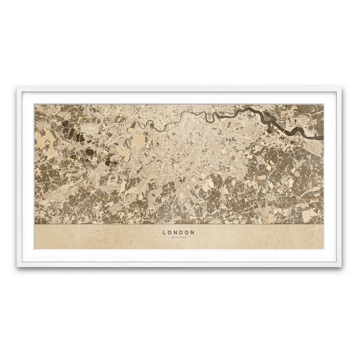 Framed Print 2x1 White