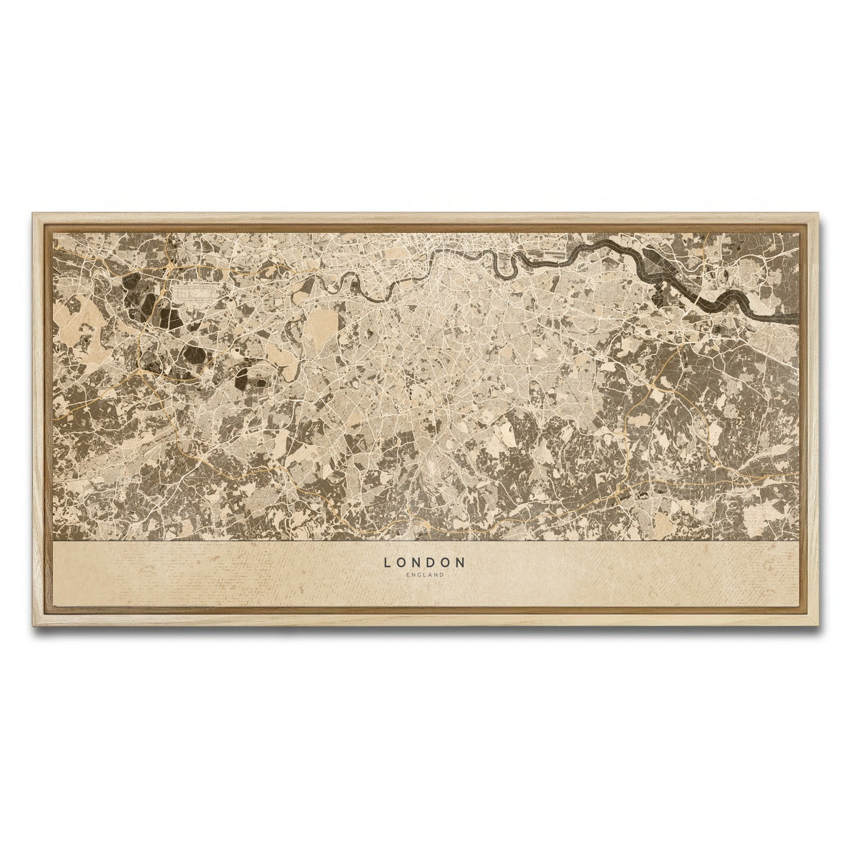 AUTO-MOCKUP WHITE | London Map 1 | 1 Piece | Natural Framed Canvas | group=2x1