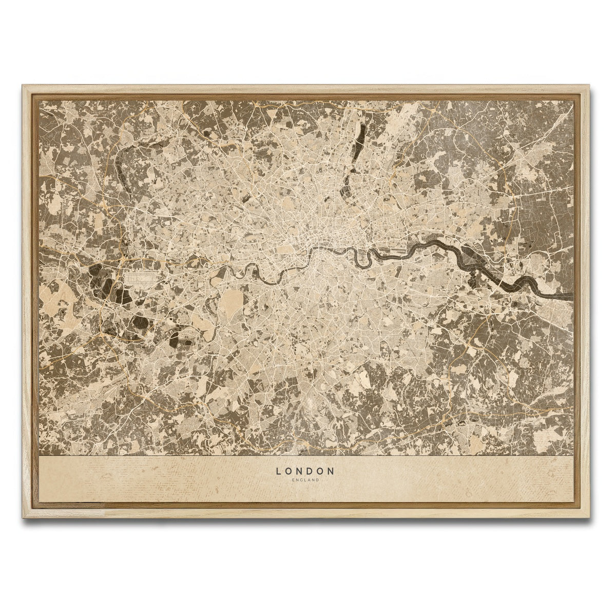 AUTO-MOCKUP WHITE | London Map 1 | 1 Piece | Natural Framed Canvas | group=4x3