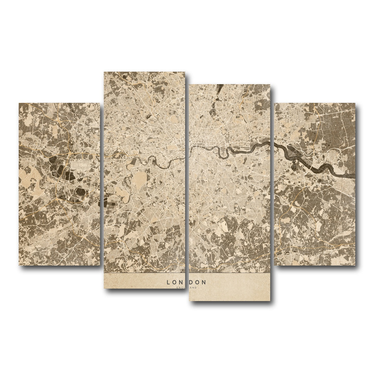 AUTO-MOCKUP WHITE | London Map 1 | 4 Piece | Gallery Wrap Canvas | group=4_short