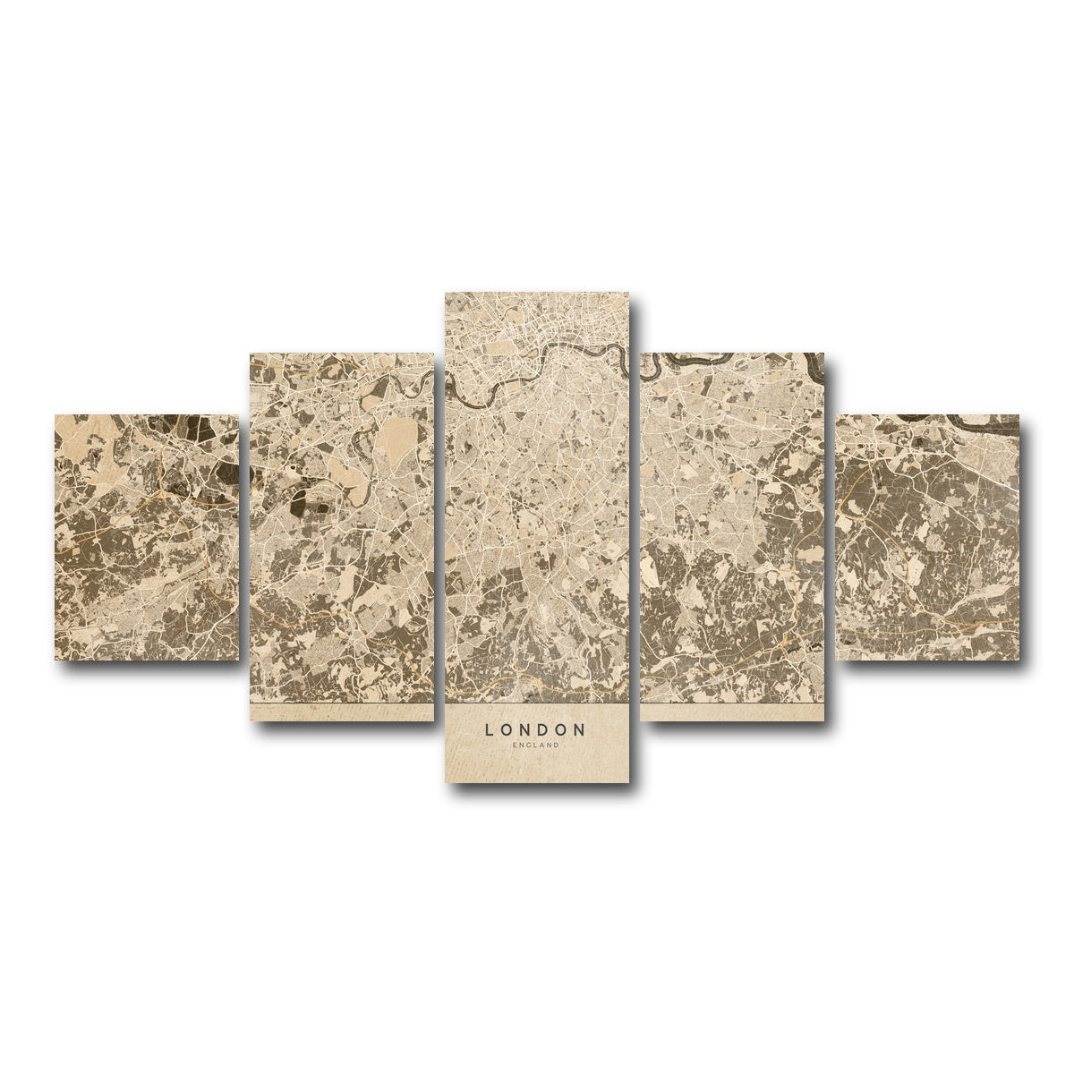 AUTO-MOCKUP WHITE | London Map 1 | 5 Piece | Gallery Wrap Canvas | group=5_short