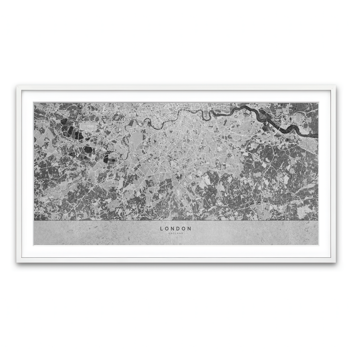 Framed Print 2x1 White