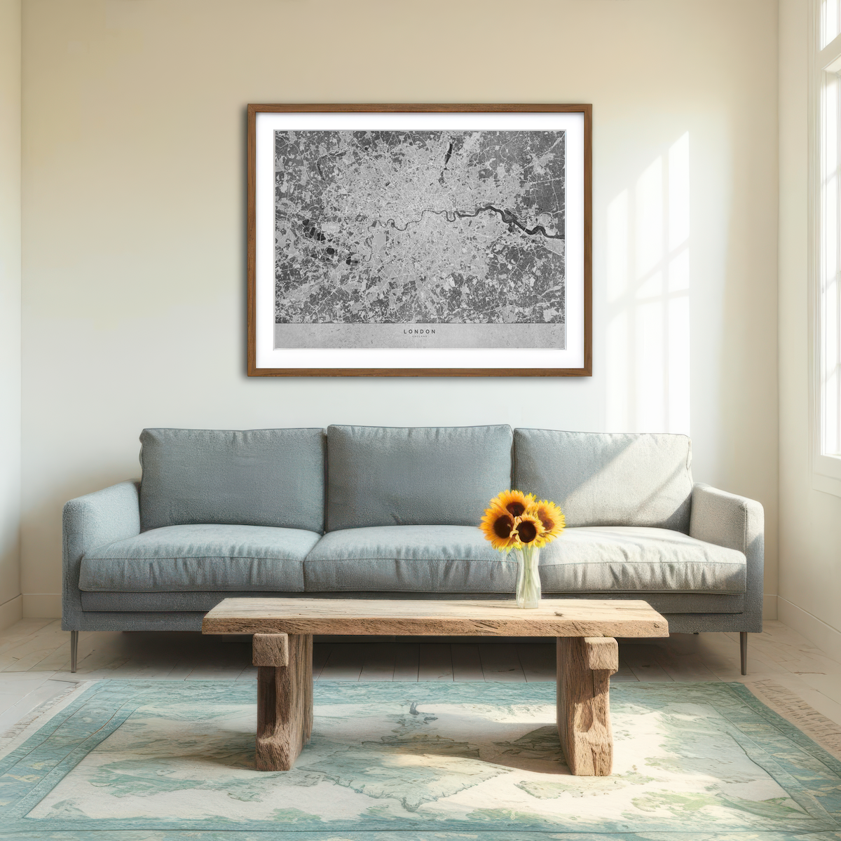 AUTO-MOCKUP ROOM | London Map 2 Wall Art