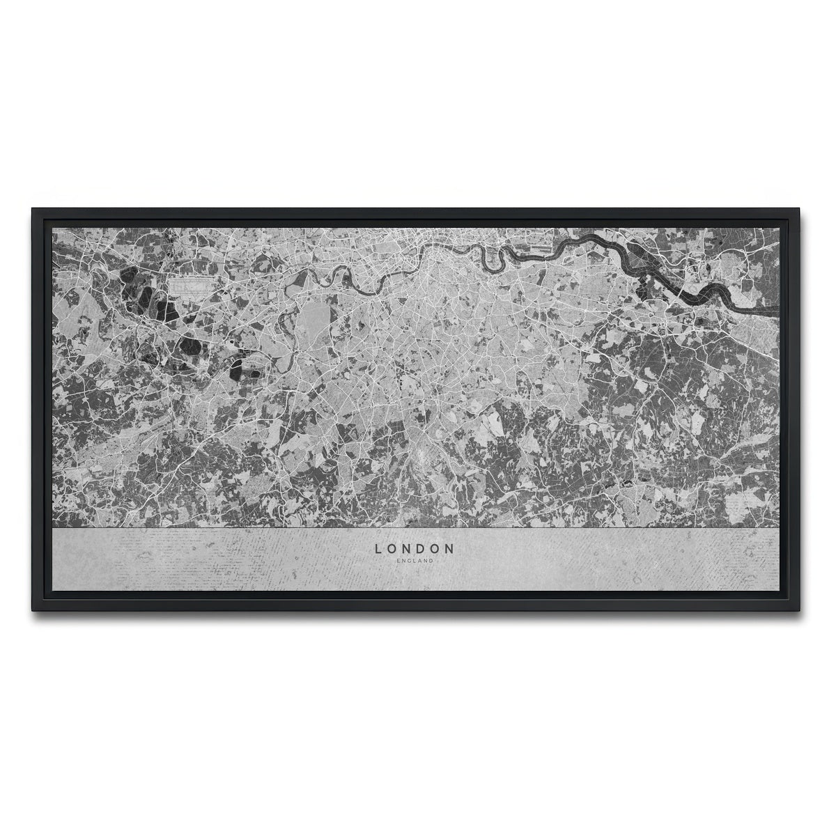AUTO-MOCKUP WHITE | London Map 2 | 1 Piece | Black Framed Canvas | group=2x1