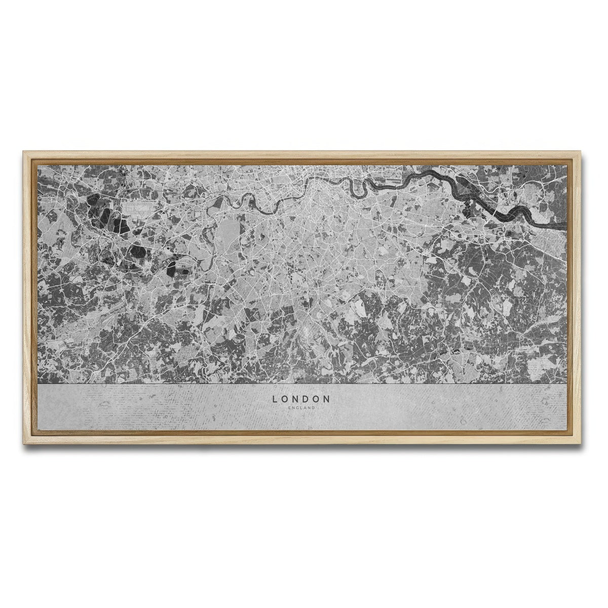 AUTO-MOCKUP WHITE | London Map 2 | 1 Piece | Natural Framed Canvas | group=2x1