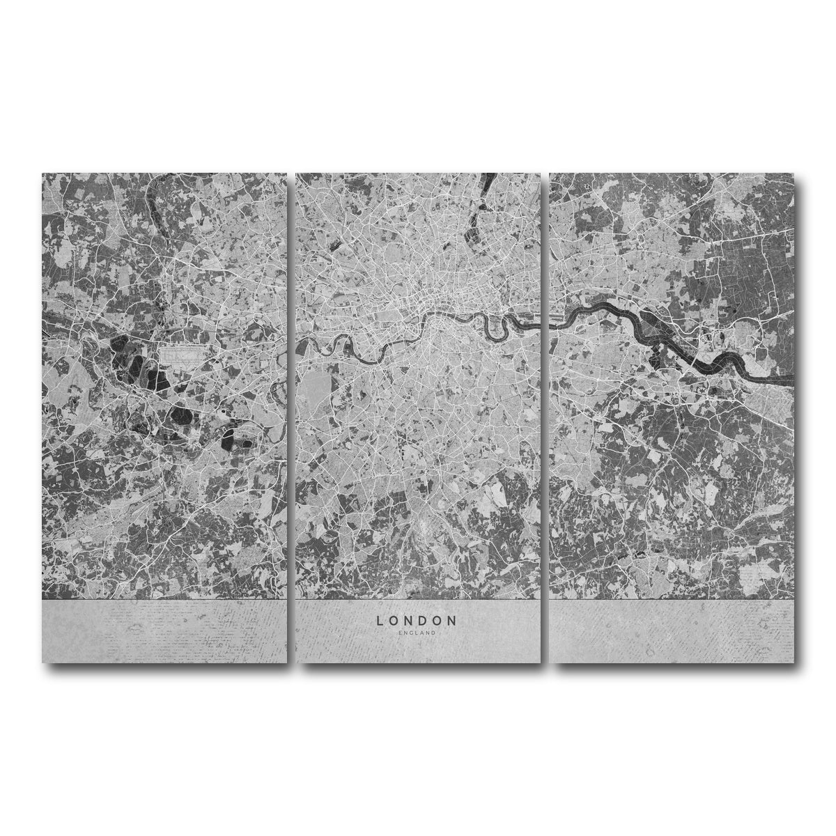 AUTO-MOCKUP WHITE | London Map 2 | 3 Piece | Gallery Wrap Canvas | group=12x24