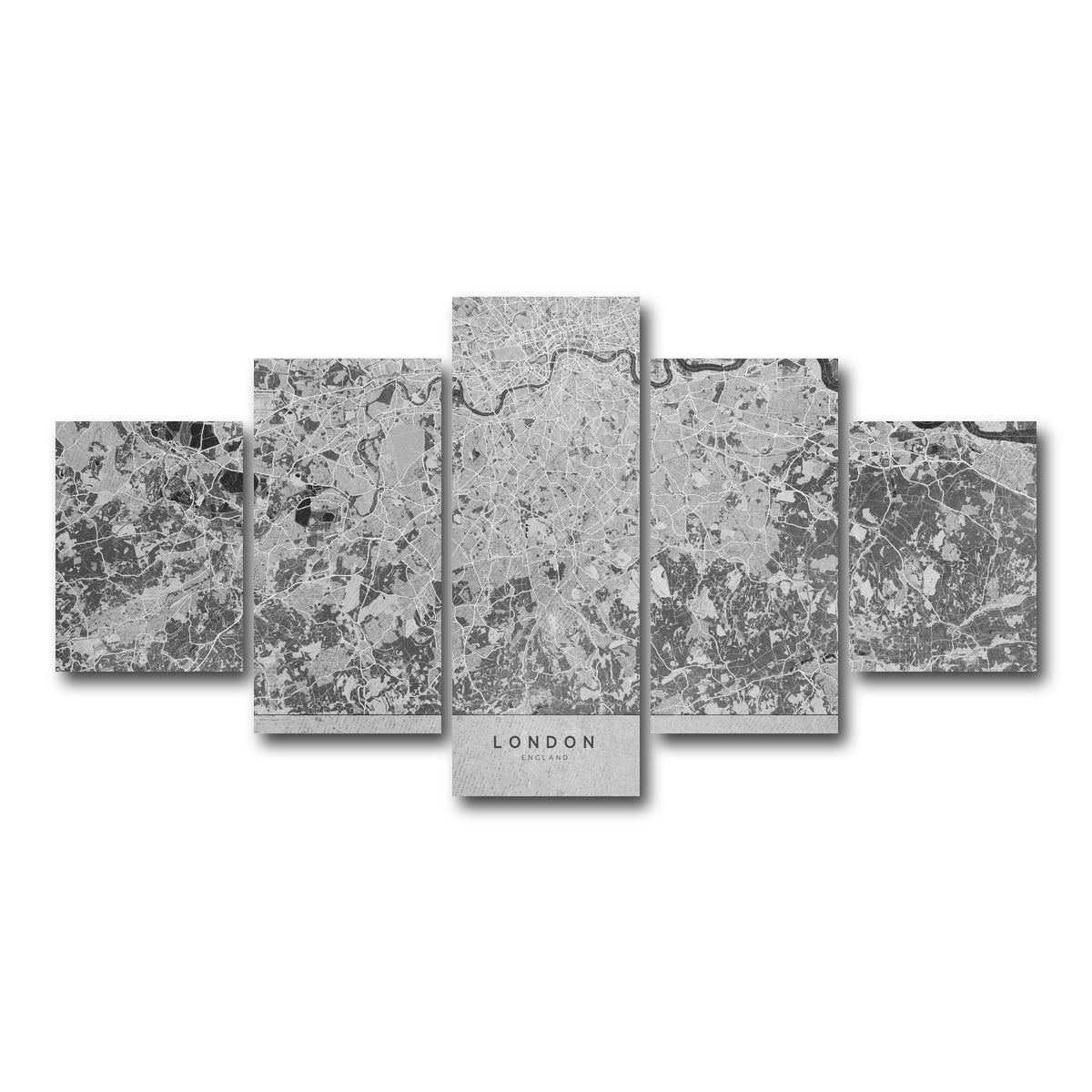 AUTO-MOCKUP WHITE | London Map 2 | 5 Piece | Gallery Wrap Canvas | group=5_short