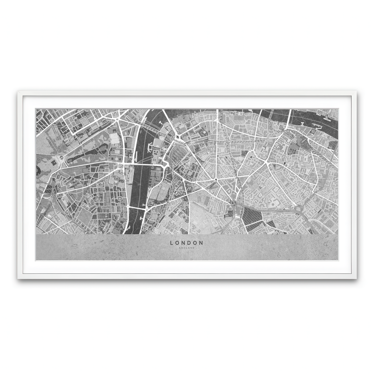 Framed Print 2x1 White