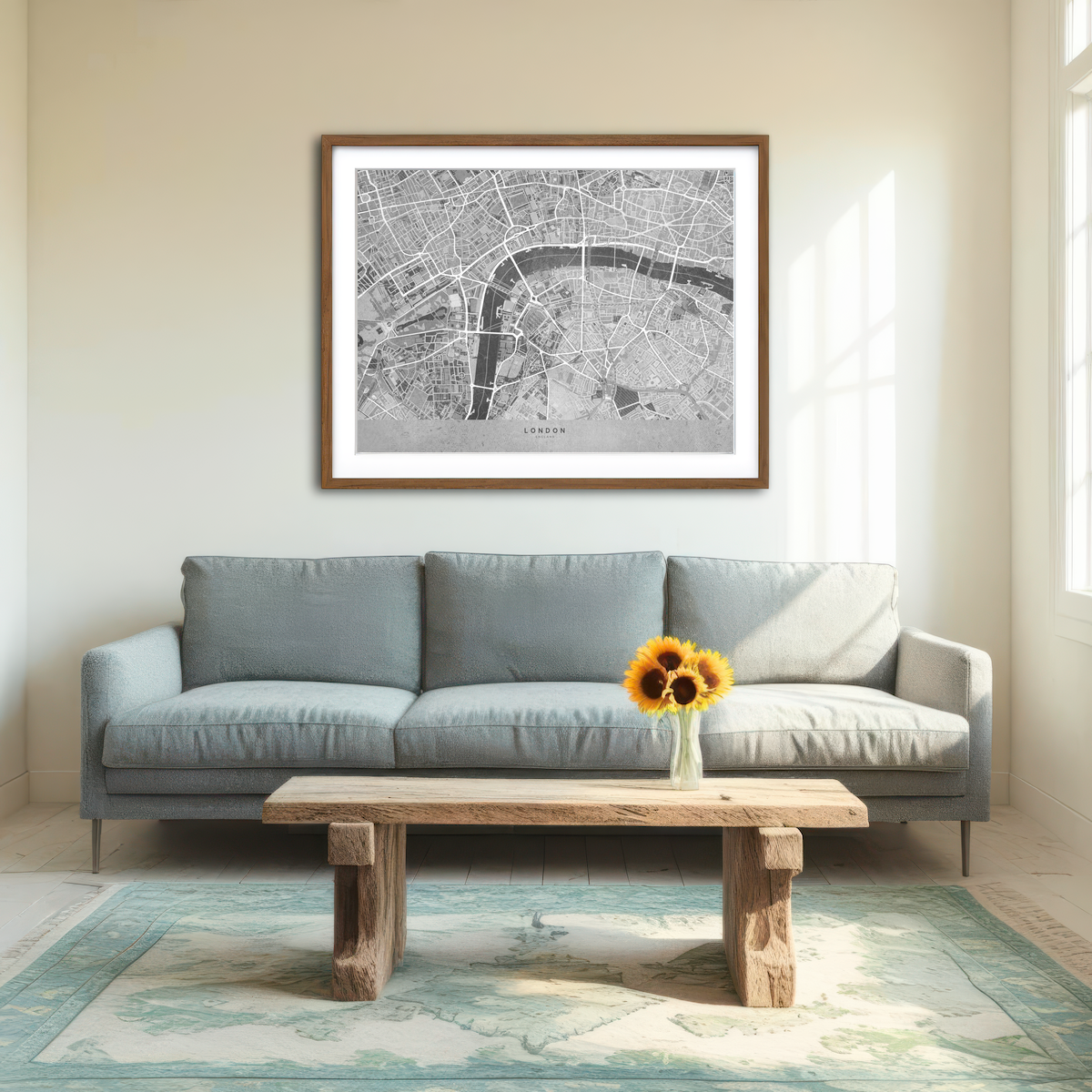 AUTO-MOCKUP ROOM | London Map 4 Wall Art