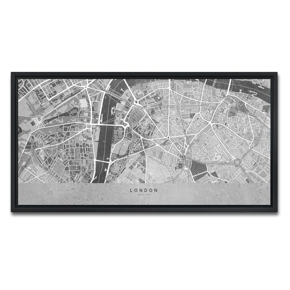 AUTO-MOCKUP WHITE | London Map 4 | 1 Piece | Black Framed Canvas | group=2x1