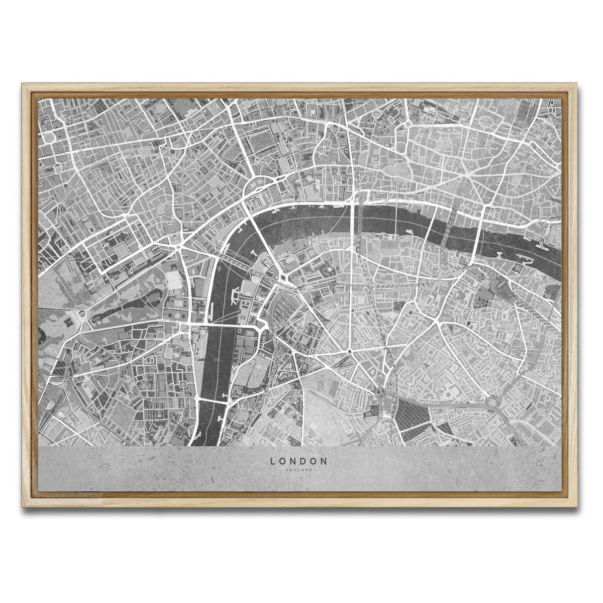 AUTO-MOCKUP WHITE | London Map 4 | 1 Piece | Natural Framed Canvas | group=4x3