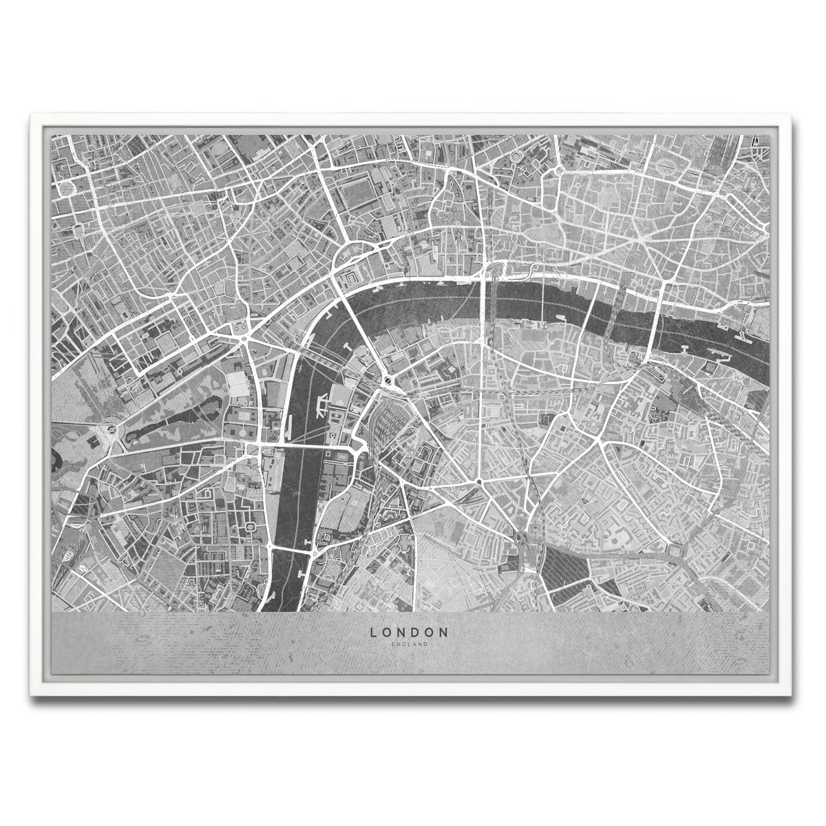 AUTO-MOCKUP WHITE | London Map 4 | 1 Piece | White Framed Canvas | group=4x3