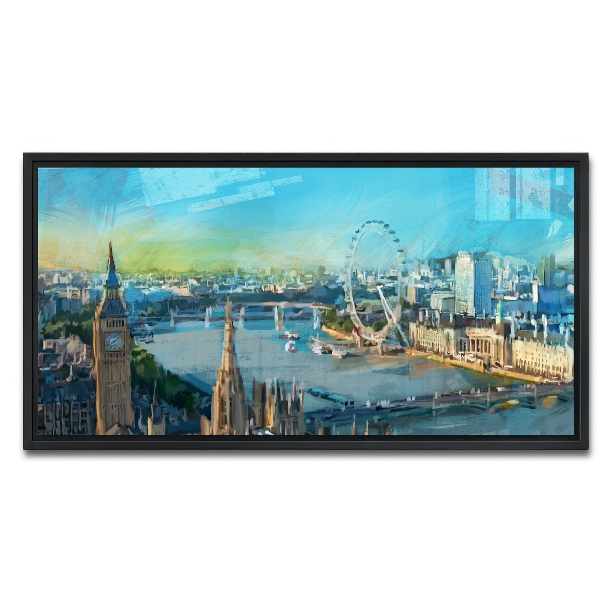 AUTO-MOCKUP WHITE | London Skyline | 1 Piece | Black Framed Canvas | group=2x1