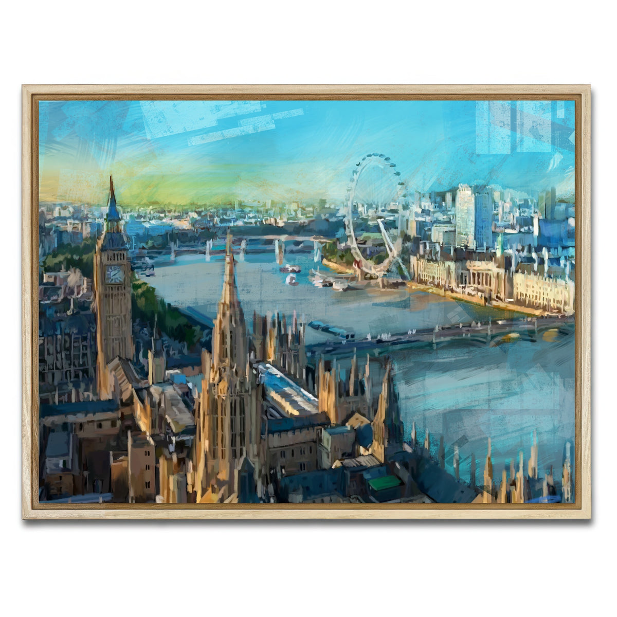 AUTO-MOCKUP WHITE | London Skyline | 1 Piece | Natural Framed Canvas | group=4x3