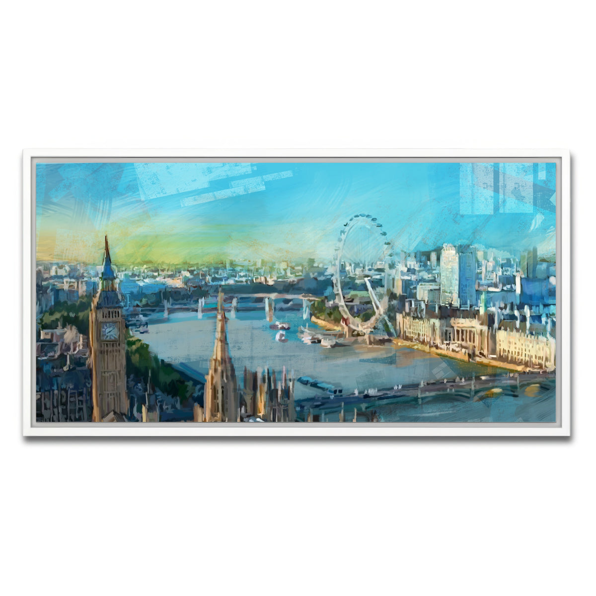 AUTO-MOCKUP WHITE | London Skyline | 1 Piece | White Framed Canvas | group=2x1