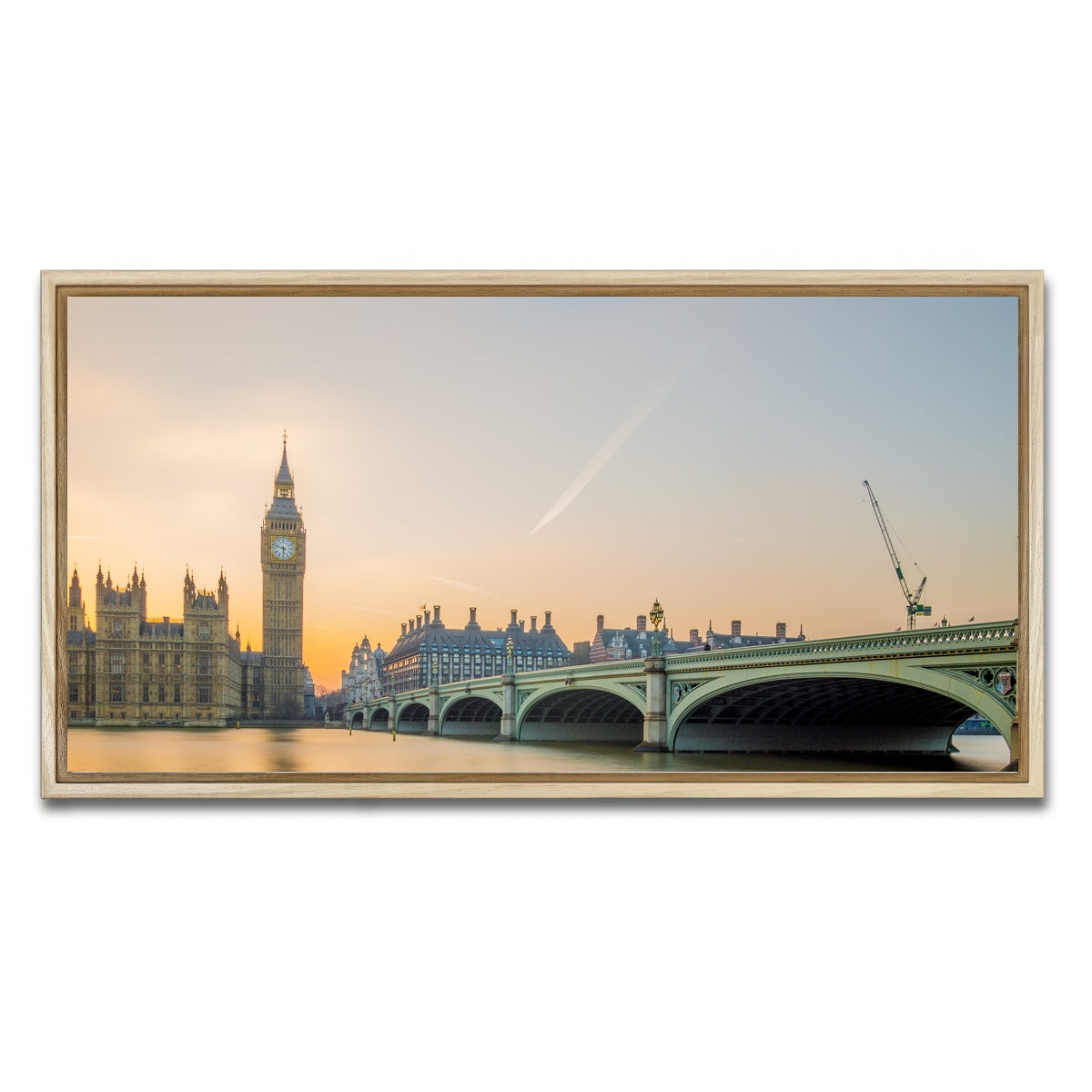 AUTO-MOCKUP WHITE | London Sunset | 1 Piece | Natural Framed Canvas | group=2x1