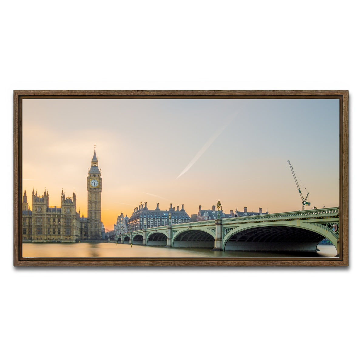 AUTO-MOCKUP WHITE | London Sunset | 1 Piece | Walnut Framed Canvas | group=2x1