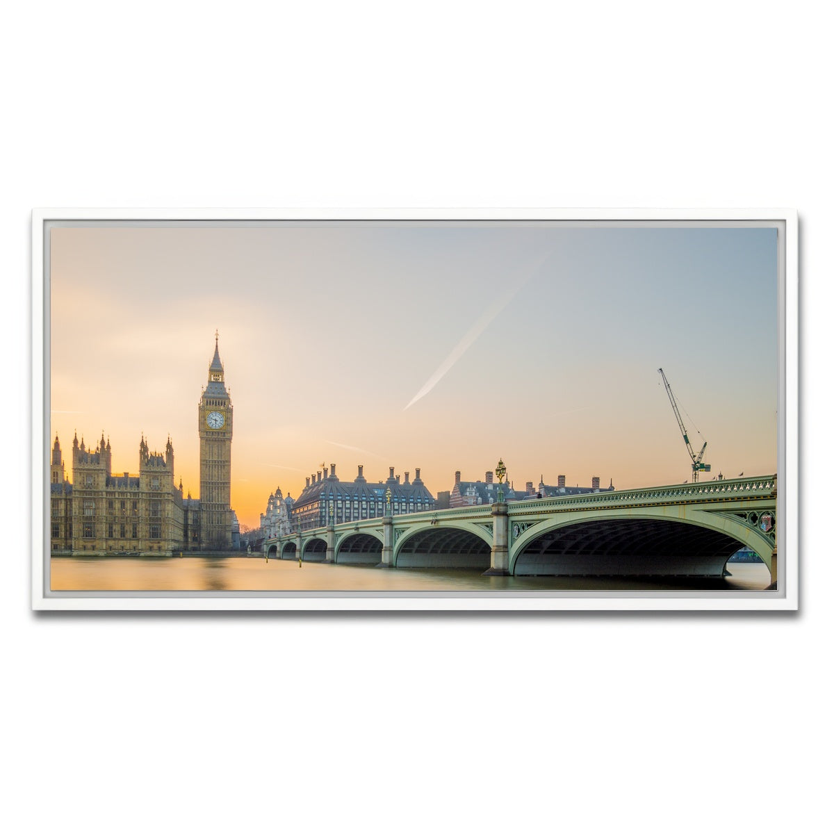 AUTO-MOCKUP WHITE | London Sunset | 1 Piece | White Framed Canvas | group=2x1