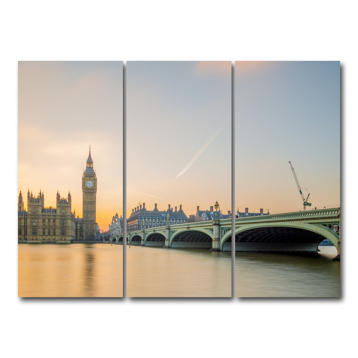 AUTO-MOCKUP WHITE | London Sunset | 3 Piece | Gallery Wrap Canvas | group=8x18
