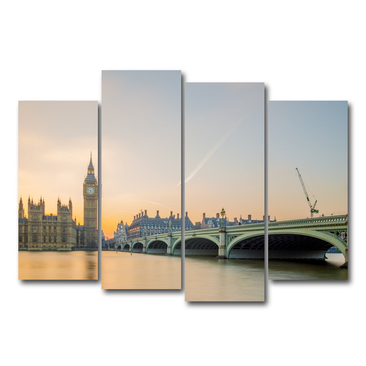 AUTO-MOCKUP WHITE | London Sunset | 4 Piece | Gallery Wrap Canvas | group=4_normal