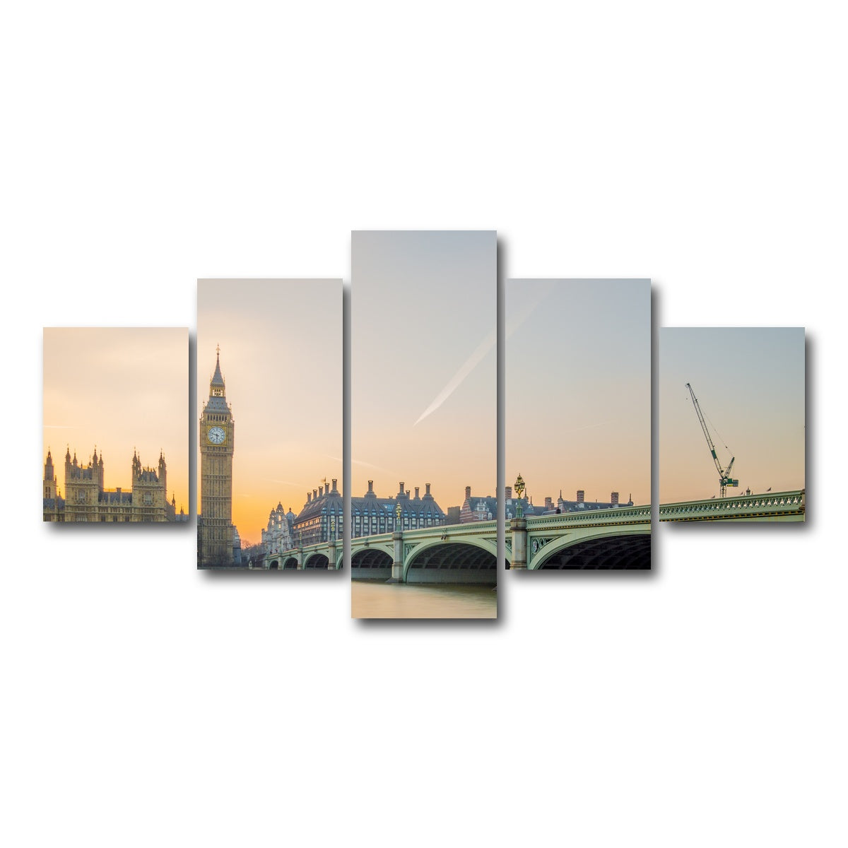 AUTO-MOCKUP WHITE | London Sunset | 5 Piece | Gallery Wrap Canvas | group=5_short