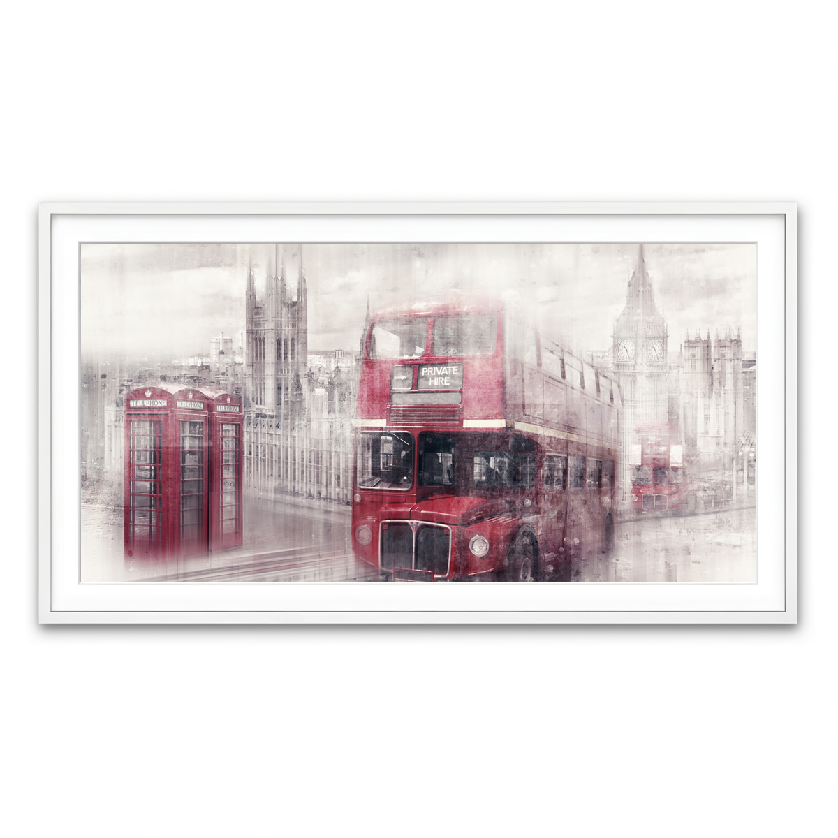 Framed Print 2x1 White