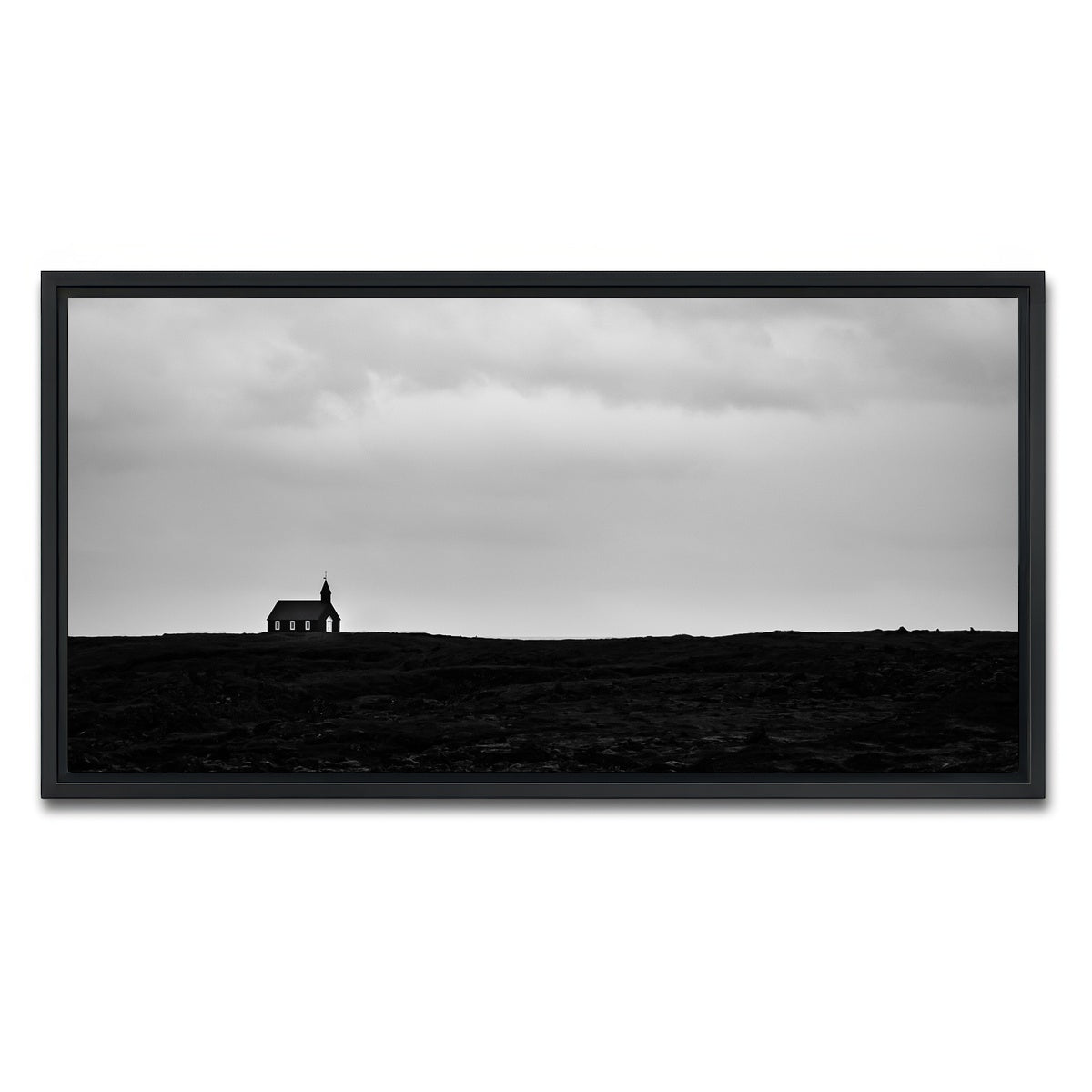 AUTO-MOCKUP WHITE | Lone Church | 1 Piece | Black Framed Canvas | group=2x1