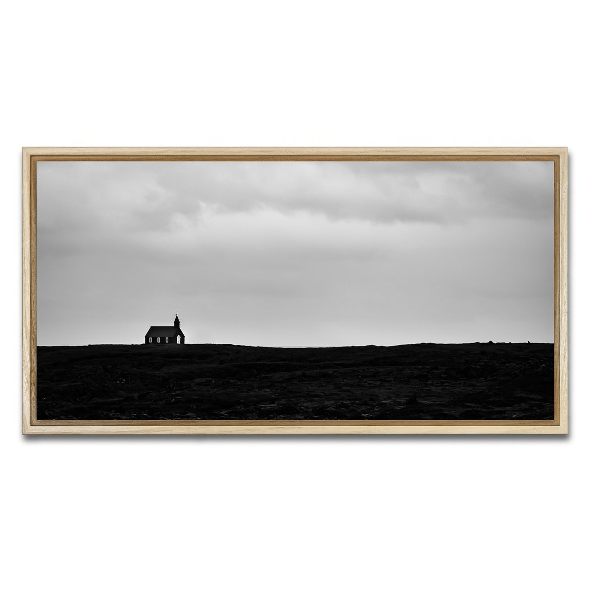 AUTO-MOCKUP WHITE | Lone Church | 1 Piece | Natural Framed Canvas | group=2x1