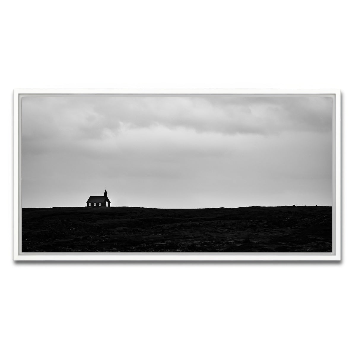 AUTO-MOCKUP WHITE | Lone Church | 1 Piece | White Framed Canvas | group=2x1