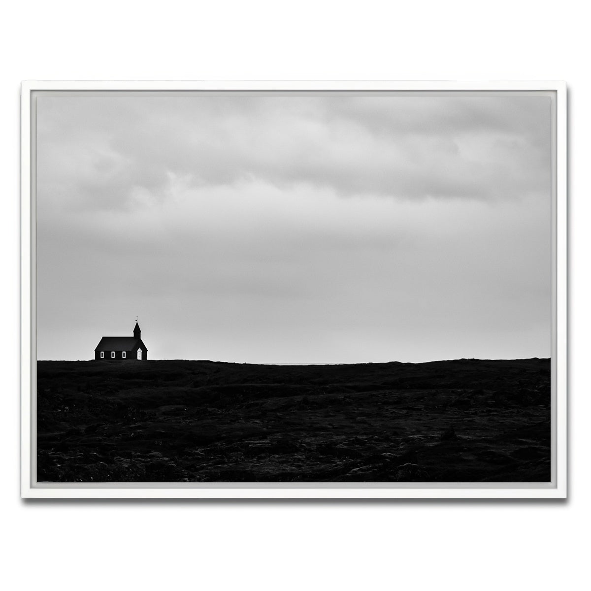 AUTO-MOCKUP WHITE | Lone Church | 1 Piece | White Framed Canvas | group=4x3